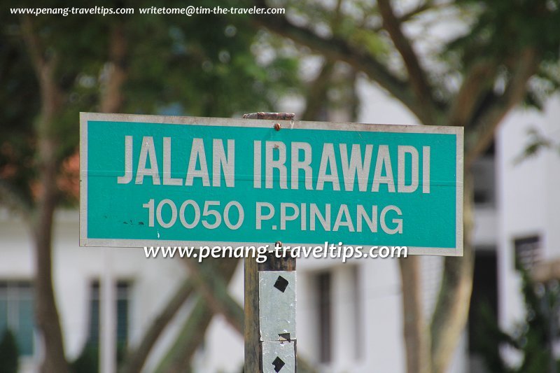 Jalan Irrawadi road sign