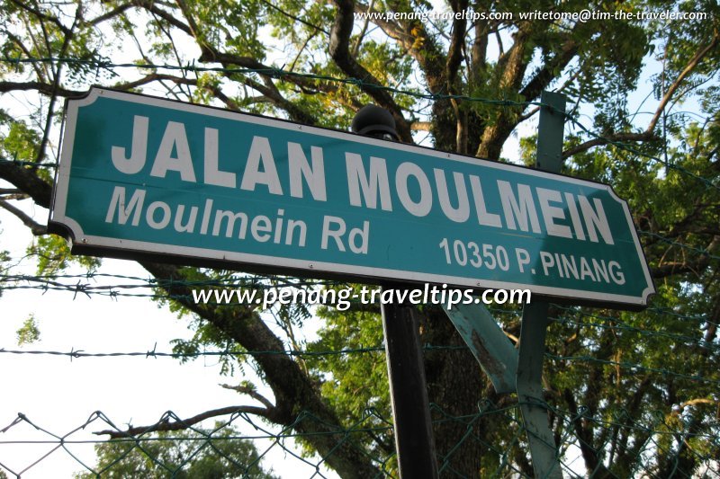 Jalan Moulmein road sign