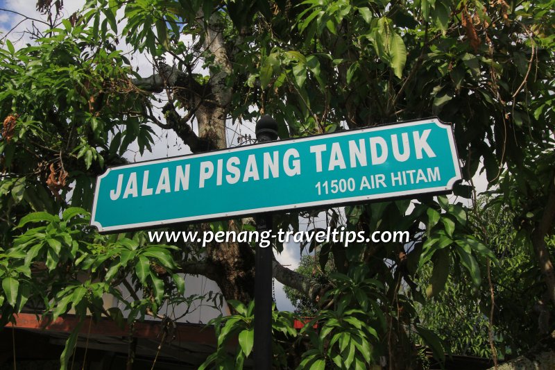 Road sign of Jalan Pisang Tanduk