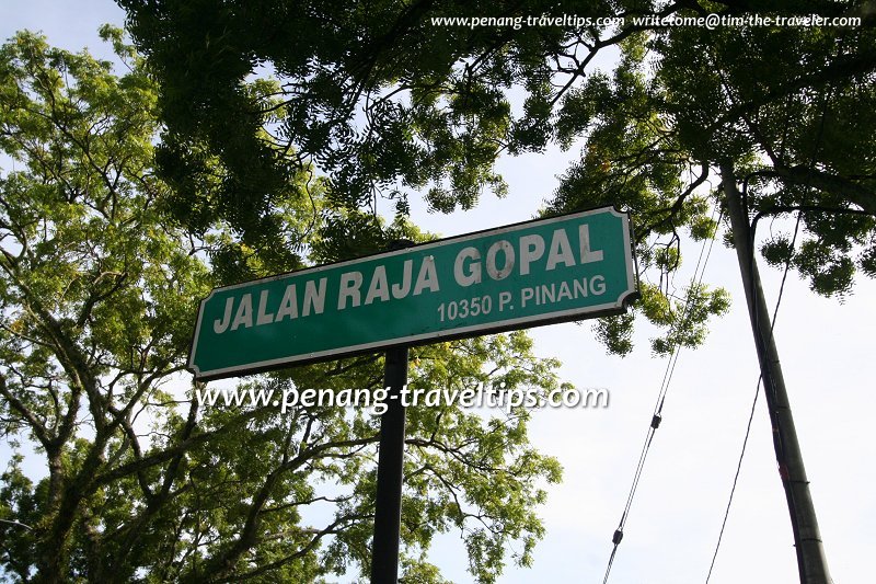 Jalan Raja Gopal road sign