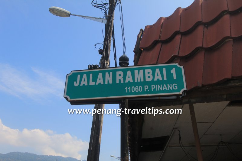 Jalan Rambai 1 road sign
