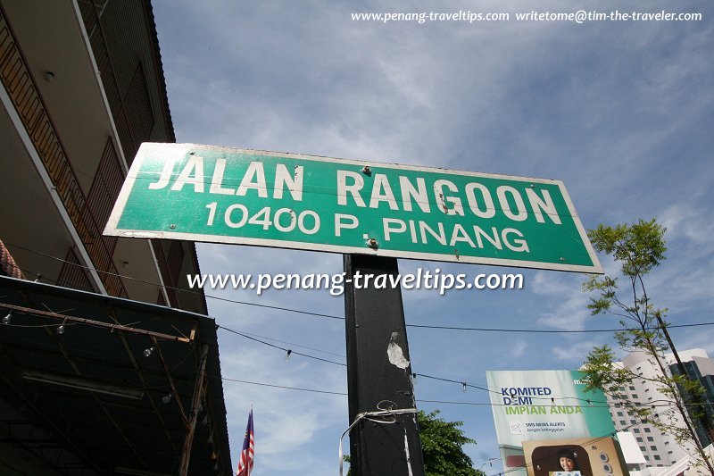 Jalan Rangoon roadsign