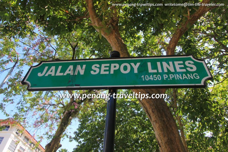 Jalan Sepoy Lines road sign