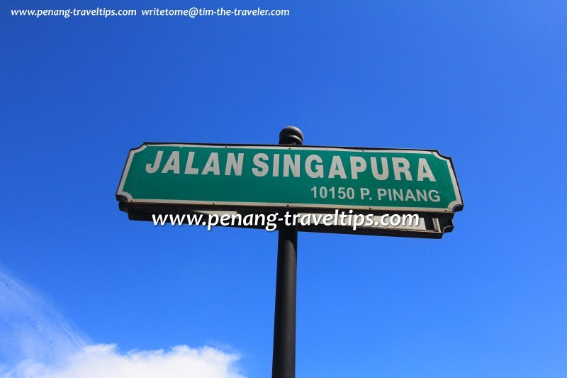 Jalan Singapura road sign