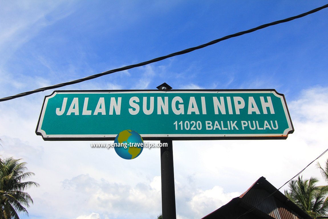 Jalan Sungai Nipah road sign, at the Kampung Genting junction