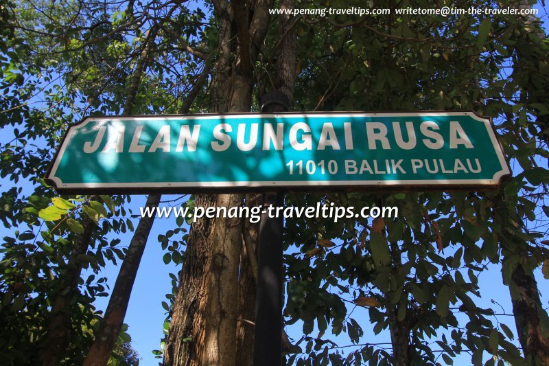 Jalan Sungai Rusa road sign