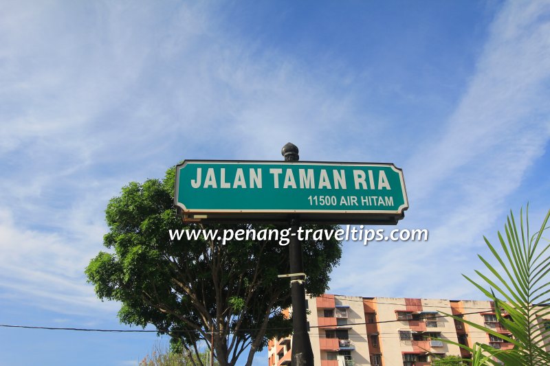 Jalan Taman Ria road sign