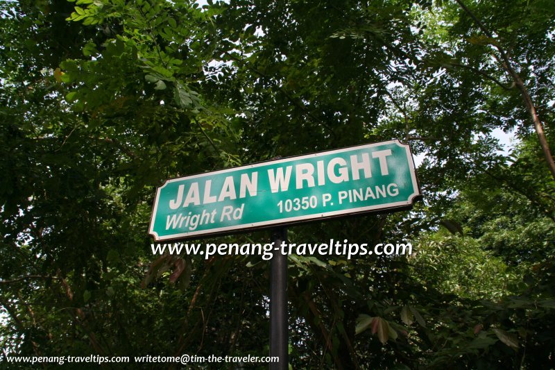 Jalan Wright road sign
