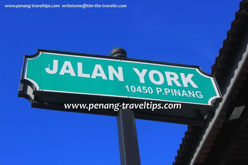 Jalan York road sign