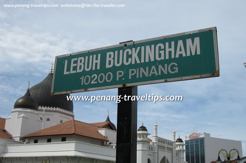 Lebuh Buckingham road sign