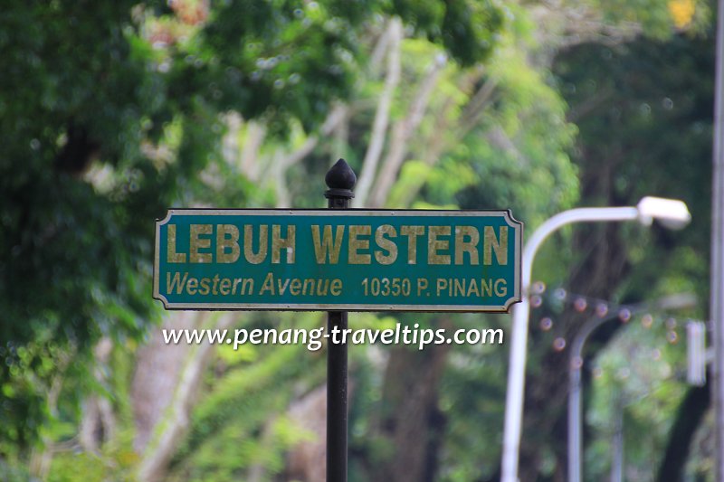 Lebuh Western road sign