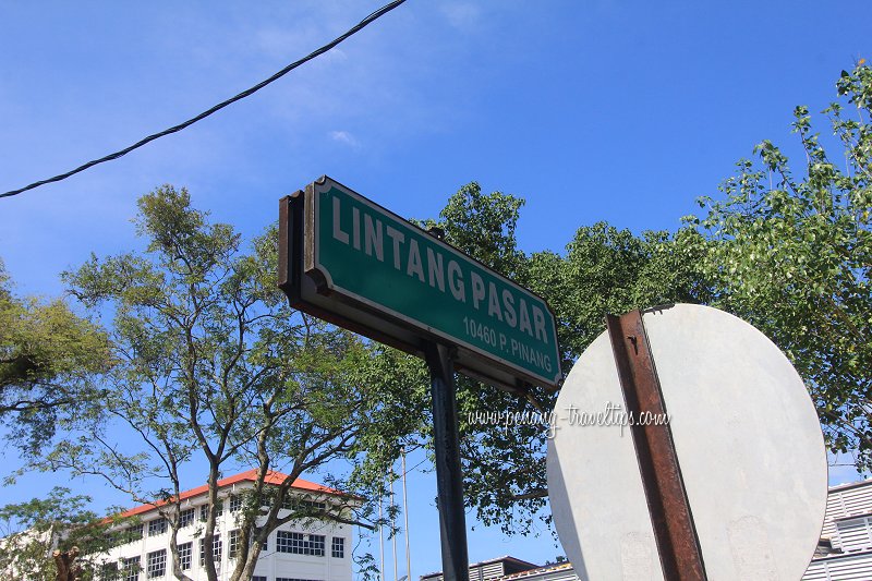 Lintang Pasar road sign