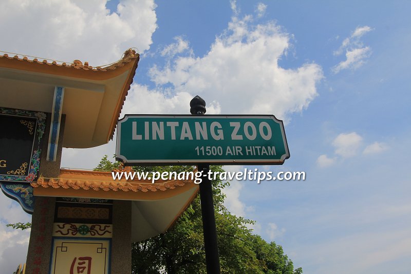 Lintang Zoo road sign