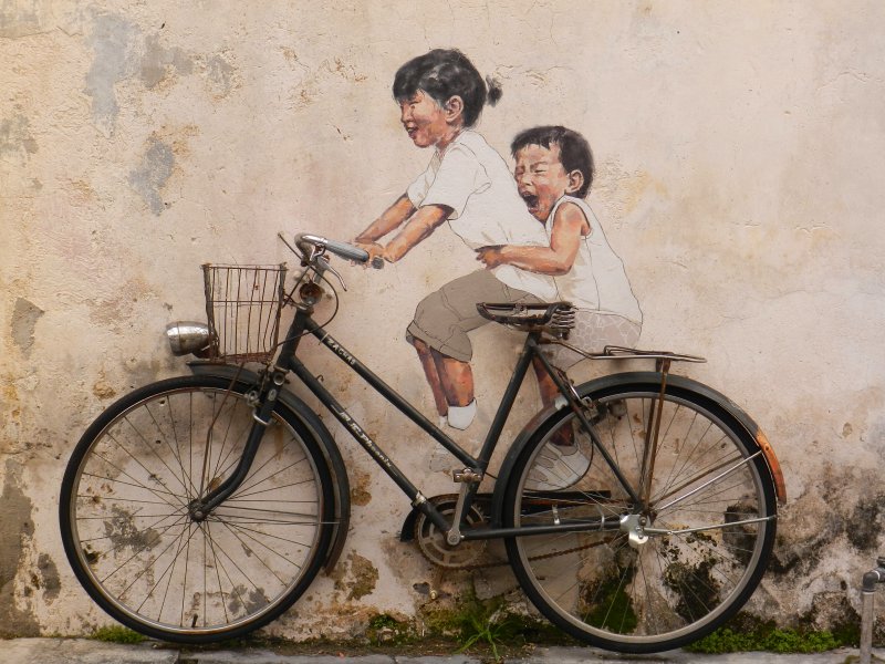 Little Children on a Bicycle Mural, Armenian Street, George Town, Penang