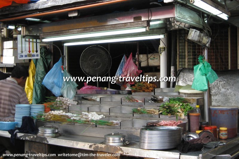 Lok lok stall at Pulau Tikus Market Hawker Centre
