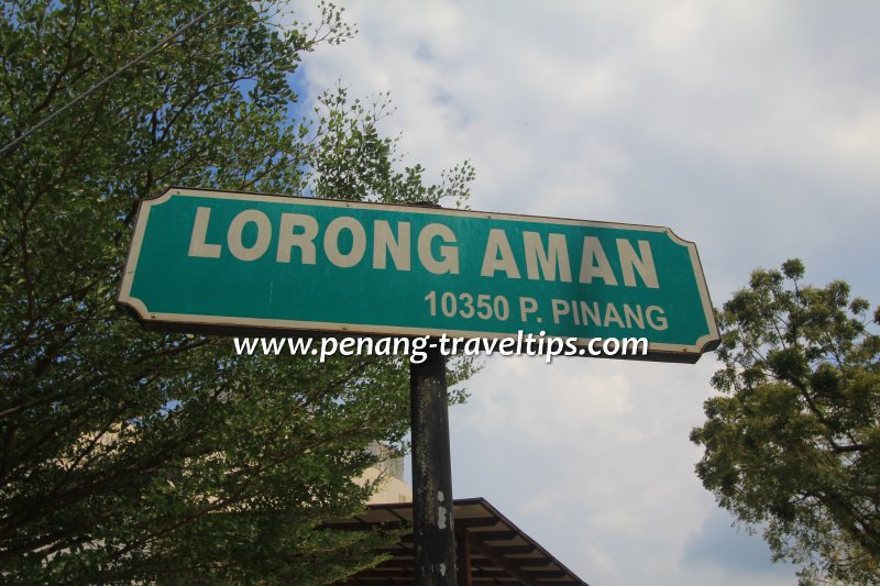 Lorong Aman road sign