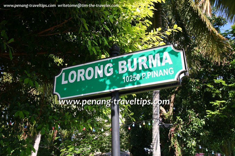 Lorong Burma road sign