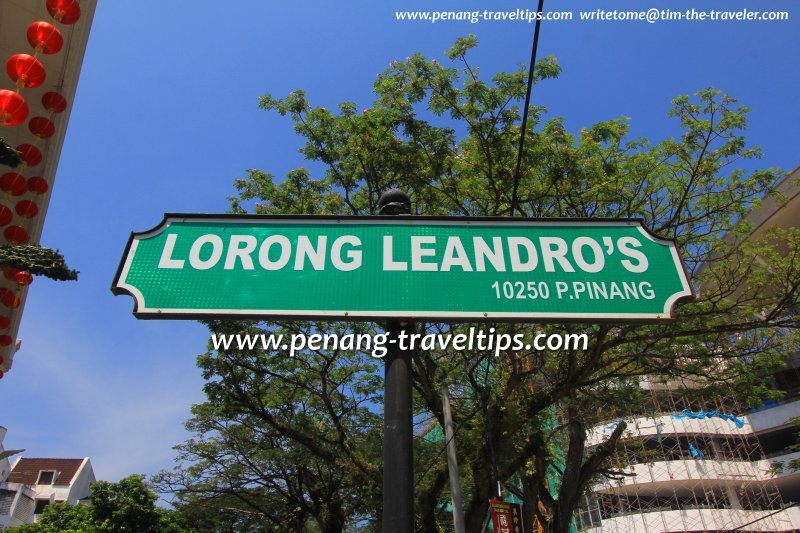 Lorong Leandro's road sign