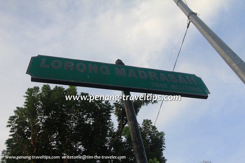 Lorong Madrasah road sign