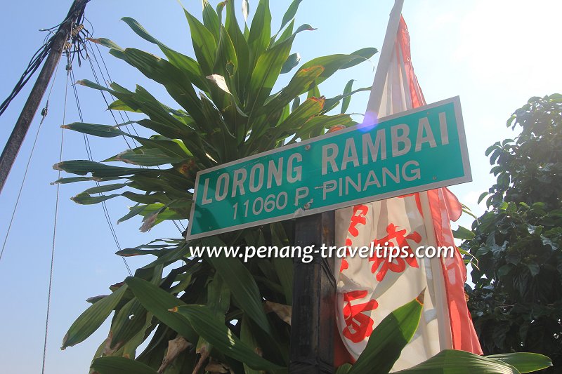 Lorong Rambai road sign