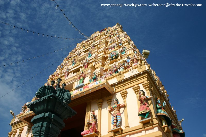 The rajagopuram of Arulmigu Karumariamman Temple