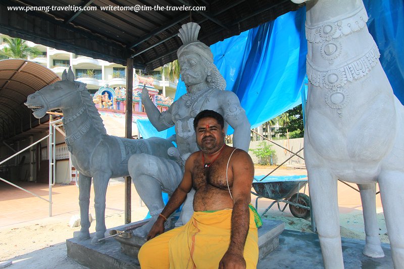 Ravi, the temple priest with the unfinished sculptures