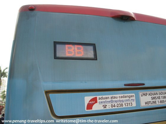 Rear signage of a BEST bus