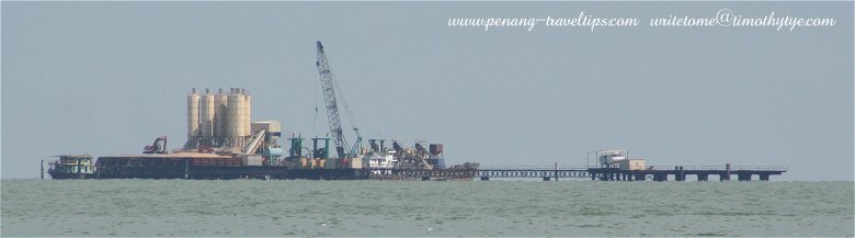 Work on the Second Penang Bridge in progress in the South Channel