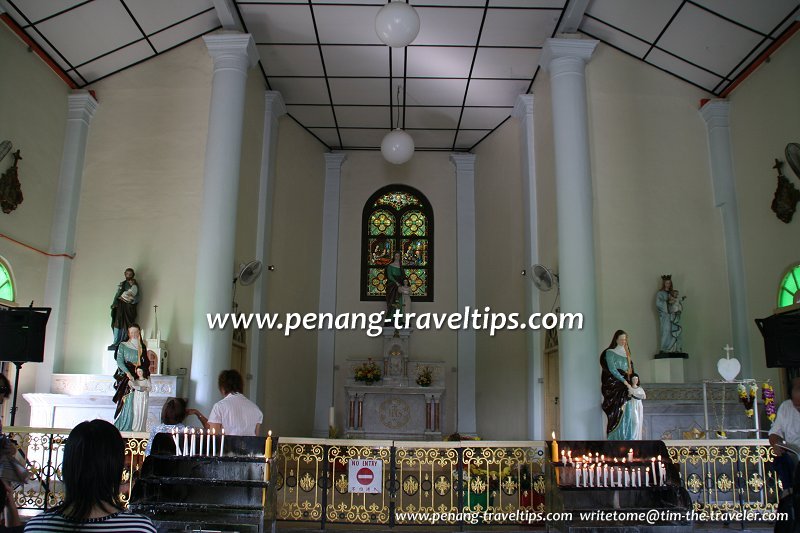 The interior of the Shrine of St Anne