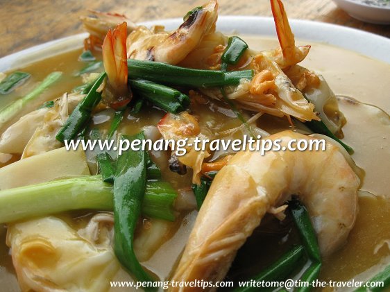 Stir-fried prawns at Hai Boey Seafood