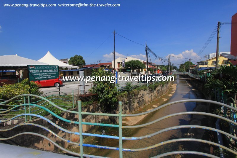 Canalised Sungai Gelugor flowing through Kampung Sungai Gelugor