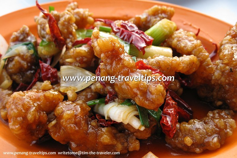Sweet-and-sour deep-fried mantis prawns) at Good Friend Seafood