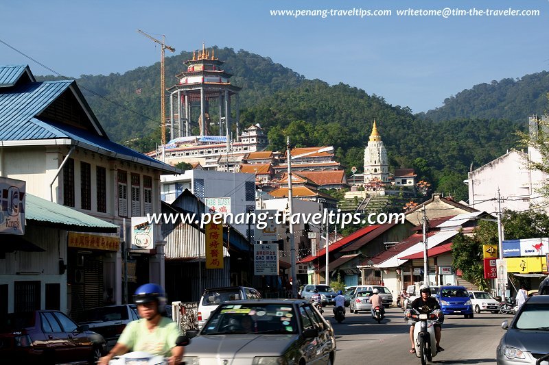 View of Kuan Yin Pavilion from Air Itam Village